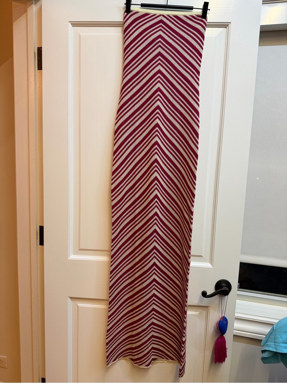 Striped Chevron Maxi Skirt - Pink & Cream